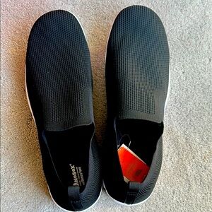 Deer Stags Black Slip-On Sneakers with Knit Fabric